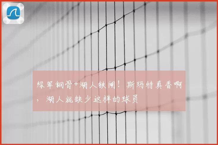 绿军钢骨+湖人铁闸！斯玛特真香啊，湖人就缺少这样的球员