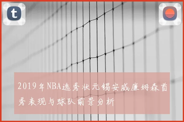 2019年NBA选秀状元锡安威廉姆森首秀表现与球队前景分析